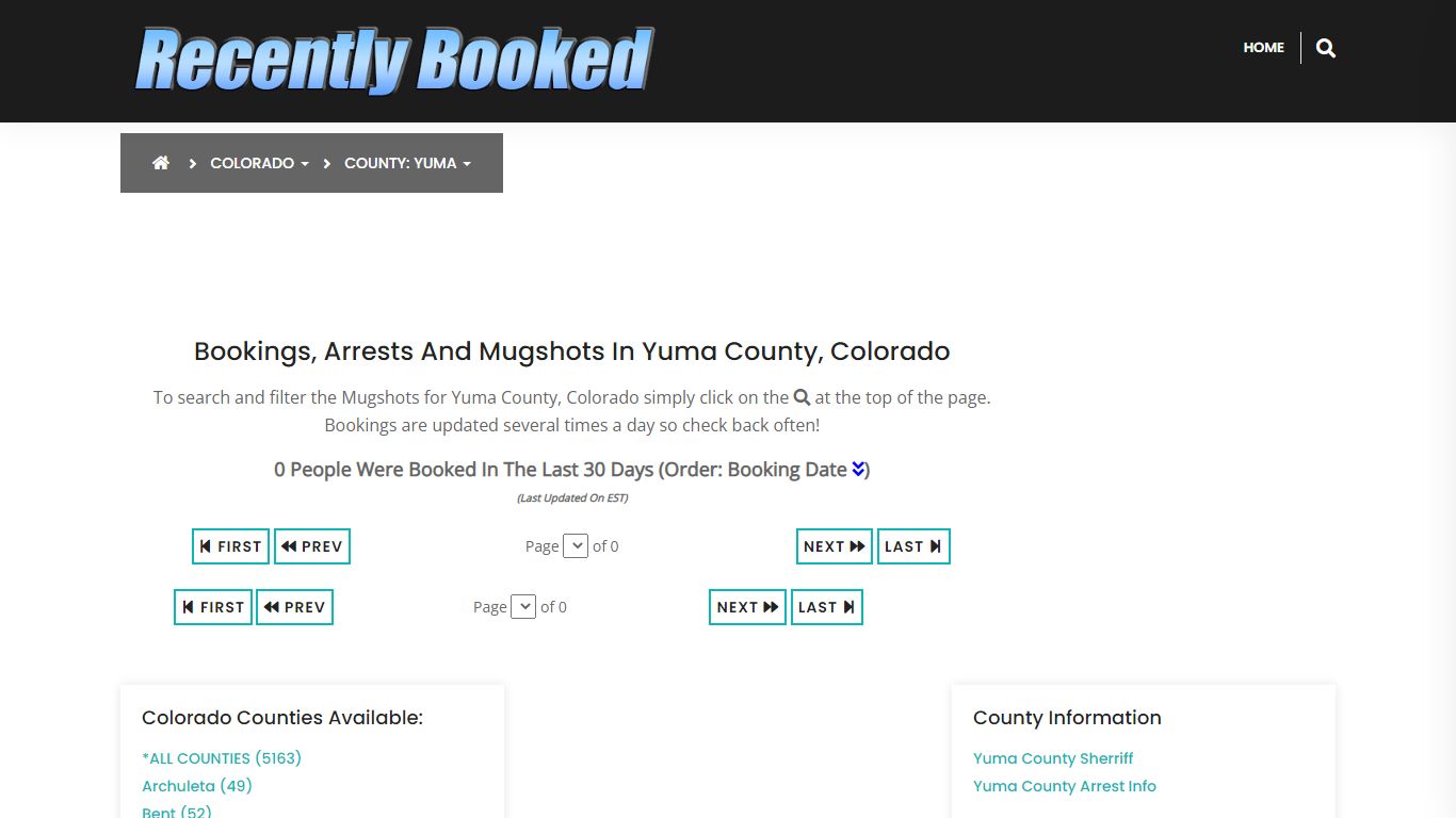 Bookings, Arrests and Mugshots in Yuma County, Colorado - Recently Booked